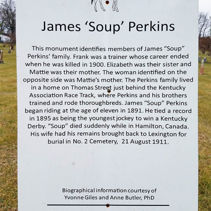 Photograph of James "Soup" Perkins sign