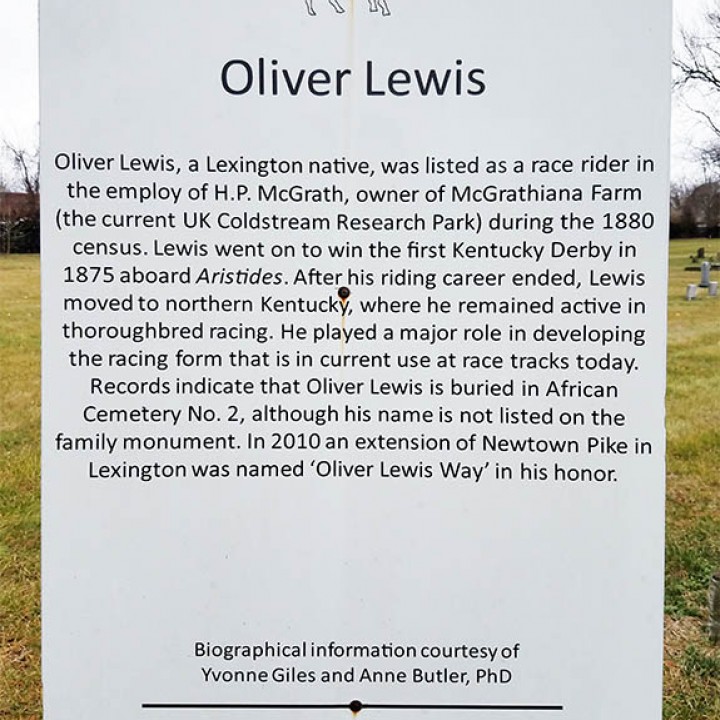 Photograph of Oliver Lewis sign