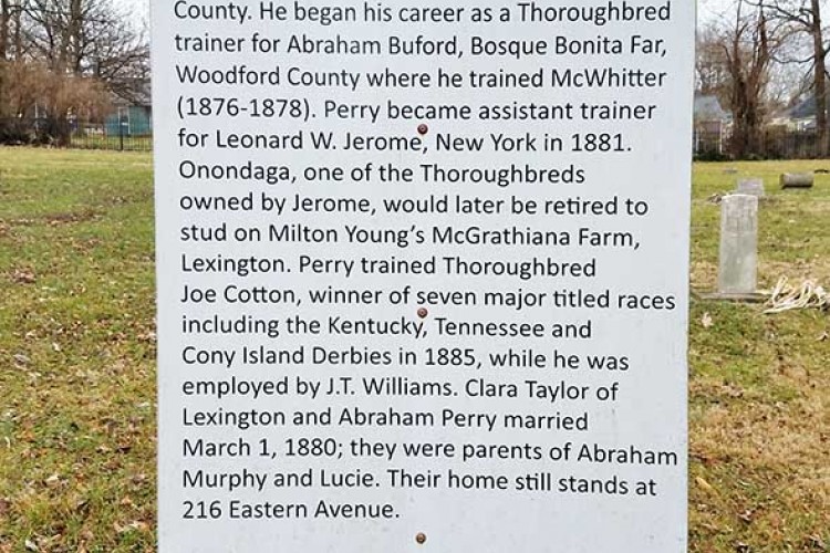Photograph of Abraham Perry sign