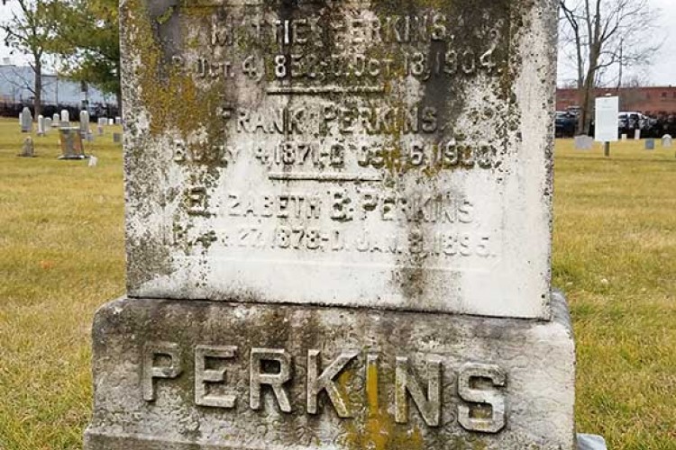 Photograph of James "Soup" Perkins' Family gravestone